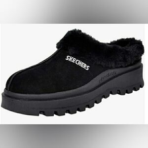 (EUC) Skechers Shindigs - Fortress Suede Faux Fur-Lined Clogs (Women's Size 8M)